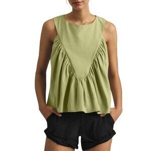 Babydoll Peplum Tank Top, SZ M, 4I-147T003